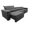 Sofá Retrátil e Reclinável 3.52m Molas Ensacadas Cama inBox Botonê Espuma Viscoelástico Cinza - 7