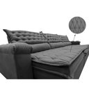 Ver imagem 4 de Sofá Retrátil e Reclinável 3.52m Molas Ensacadas Cama inBox Botonê Espuma Viscoelástico Cinza