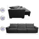 Ver imagem 2 de Sofá Retrátil e Reclinável 3.52m Molas Ensacadas Cama inBox Botonê Espuma Viscoelástico Cinza