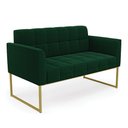 Ver imagem 1 de Sofá Namoradeira 2 Lugares Industrial Dourado Elisa Bouclê D03 - D'Rossi Cor Verde