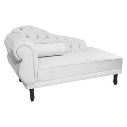 Recamier Namoradeira Divã Lado Direito Larissa Suede Branco - Ds Estofados - 3