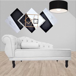 Recamier Namoradeira Divã Lado Direito Larissa Suede Branco - Ds Estofados - 2