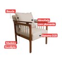Ver imagem 6 de Kit 2 Poltrona Sala Decorativa Ayla Estofada Boucle Bege Base Madeira Castanho - Arkell