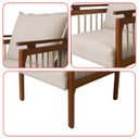 Ver imagem 7 de Kit 2 Poltrona Sala Decorativa Ayla Estofada Boucle Bege Base Madeira Castanho - Arkell