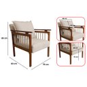 Ver mais imagens de Kit 2 Poltrona Sala Decorativa Ayla Estofada Boucle Bege Base Madeira Castanho - Arkell