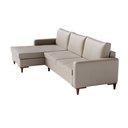 Ver imagem 3 de Sofá 3 Lugares Living Fixo Viena com Chaise 2,40m em Couro:bege