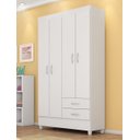 Ver imagem 1 de Guarda Roupa Roupeiro Solteiro 42860 04 Portas 02 Gavetas Astro Branco Rosa Flex Demóbile