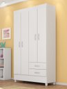 Ver imagem 1 de Guarda Roupa Roupeiro Solteiro 42860 04 Portas 02 Gavetas Astro Branco Rosa Flex Demóbile
