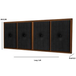 Painel Cabeceira Box Casal 1,40 Detalhe Madeira Suede Preto - Comprar Moveis em Casa - 2