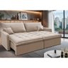 Sofá sem Caixa Retrátil 1,80m Softgel Luna Velusoft Bege Cama Inbox - 1
