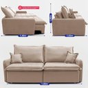 Ver imagem 4 de Sofá sem Caixa Retrátil 1,80m Softgel Luna Velusoft Bege Cama Inbox