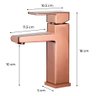 Torneira Banheiro Cor Rose Luxo Aço Inox 304 Misturador Monocomando Brinovar - 7