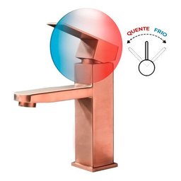 Torneira Banheiro Cor Rose Luxo Aço Inox 304 Misturador Monocomando Brinovar - 6