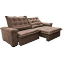 Ver mais imagens de Sofá Retrátil e Reclinável 2,55m Cama inBox Big Fresh com SoftGel D40 Velupluma Castor