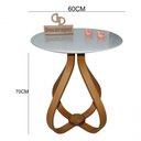 Ver imagem 2 de Mesa Lateral Bela Alice Redonda Vidro MDF 60cm Off White Decoraper