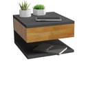 Ver imagem 4 de Mesa de Cabeceira Suspensa Com Gaveta e Prateleira Cor Preto e Madeira MVD Móveis