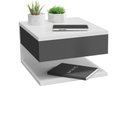 Ver imagem 1 de Mesa de Cabeceira Suspensa Com Gaveta e Prateleira Cor Preto e Branco MVD Móveis