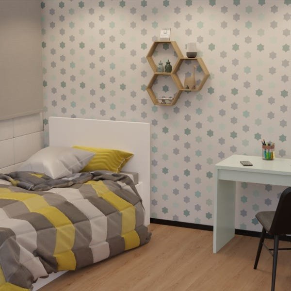 Nicho Decorativo Quarto Sala Escritório Colmeia Hexagonal Cor Imbuia MVD Móveis - 4