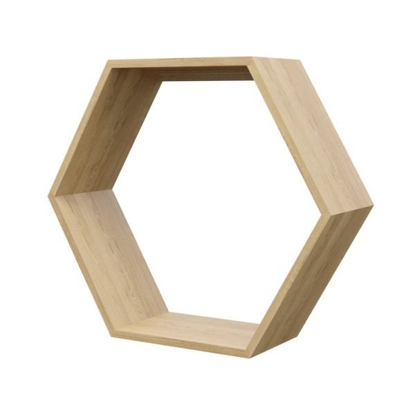 Nicho Decorativo Quarto Sala Escritório Colmeia Hexagonal Cor Imbuia MVD Móveis - 1