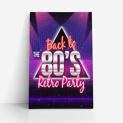 Quadro Retro Party Festa Back To The 80's Canvas 120x80cm