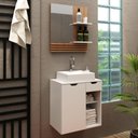 Ver imagem 1 de Conjunto Gabinete Br e Espelheira Ame/mármore Br - Tecno
