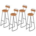 Ver imagem 1 de Kit 4 Banquetas Altas com Encosto para Cozinha Estilo Industrial Aura D09 Peroba - Mpozenato
