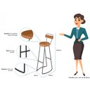 Ver imagem 4 de Kit 4 Banquetas Altas com Encosto para Cozinha Estilo Industrial Aura D09 Peroba - Mpozenato