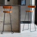 Ver imagem 2 de Kit 4 Banquetas Altas com Encosto para Cozinha Estilo Industrial Aura D09 Peroba - Mpozenato