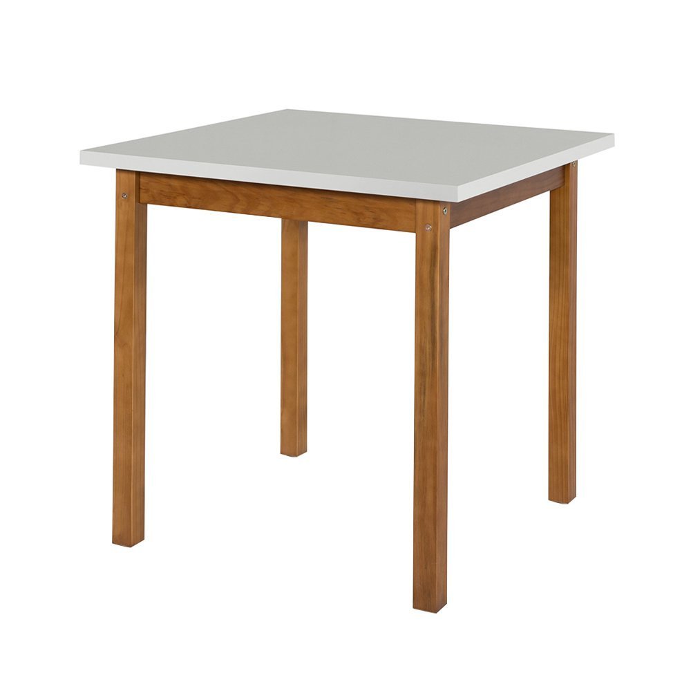 Mesa de Jantar Base Madeira Maciça com 2 Cadeiras Elisa Ideal para Apartamenteo 80x80 Off White - 3