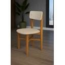 Ver imagem 5 de Mesa de Jantar Base Madeira Maciça com 2 Cadeiras Elisa Ideal para Apartamento 80x80 Off White