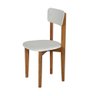 Mesa de Jantar Base Madeira Maciça com 2 Cadeiras Elisa Ideal para Apartamenteo 80x80 Off White - 4