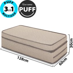 Puff Multiuso 3 Em 1 Casal Espuma Bege BF Colchões - 2