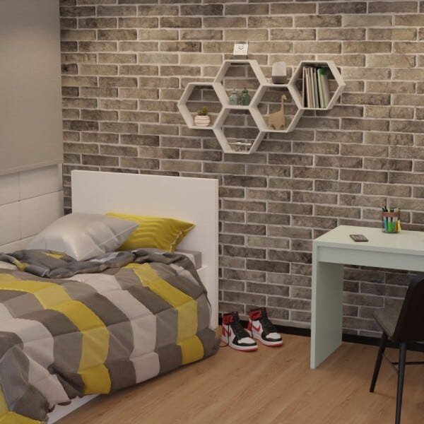 Kit 5 Nichos Decorativos Quarto Sala Escritório Colmeia Hexagonal Cor Branco MVD Móveis - 4