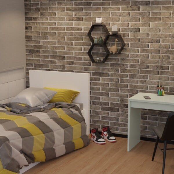 Kit 3 Nichos Decorativos Sala Quarto Escritório Colmeia Hexagonal Cor Preto MVD Móveis - 3