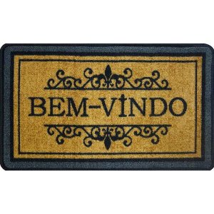 Capacho Boucle Bem Vindo Prestige Bege 0,45x0,75M - Niazitex