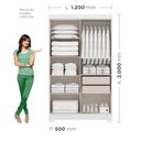 Ver imagem 3 de Guarda-roupa Paris 4 Portas 2 Gavetas 100 Mdf Maxel