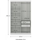 Ver imagem 3 de Guarda-roupa Paris 4 Portas 2 Gavetas 100 Mdf Maxel