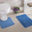 Ver imagem 1 de Kit Tapete Banheiro Microsoft Azul 2 Peças - Niazitex