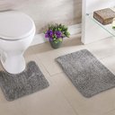 Ver imagem 1 de Kit Tapete Banheiro Microsoft Cinza 2 Peças - Niazitex