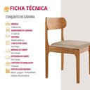 Ver imagem 4 de Conjunto com 2 Cadeiras de Jantar Star Moderna Mobília Vel Creme /imbuia Natural