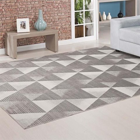 Passadeira Belga Innove 02 Bege-Cinza 0,68x1,10M - Niazitex