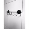 Suporte com 6 Ganchos Preto com Adesivo Dupla Face Cabide Black - 5