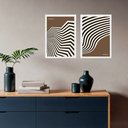 Ver imagem 2 de Kit 2 Quadros Abstratos Bauhaus - Angular Sinuosity 45x34cm - com Vidro:moldura Branca
