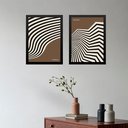 Ver imagem 1 de Kit 2 Quadros Abstratos Bauhaus - Angular Sinuosity 45x34cm - com Vidro:moldura Branca