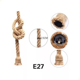 Pendente Corda Retrô Víntage Rustico Decorativo Soquete E27 - 2