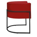 Ver imagem 4 de Kit 2 Poltronas Reforçadas Decorativa Sala Nayara Base Ferro Preto Suede Vermelho