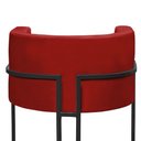 Ver imagem 5 de Kit 2 Poltronas Reforçadas Decorativa Sala Nayara Base Ferro Preto Suede Vermelho