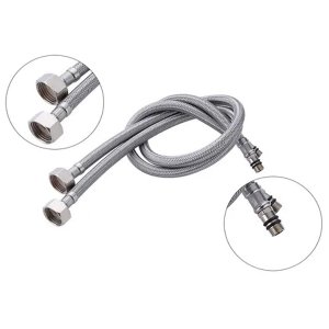 Engate Rabicho Monocomando Misturador Par 80cm Grande Flexível Mangueira Torneira Água Quente Fria P