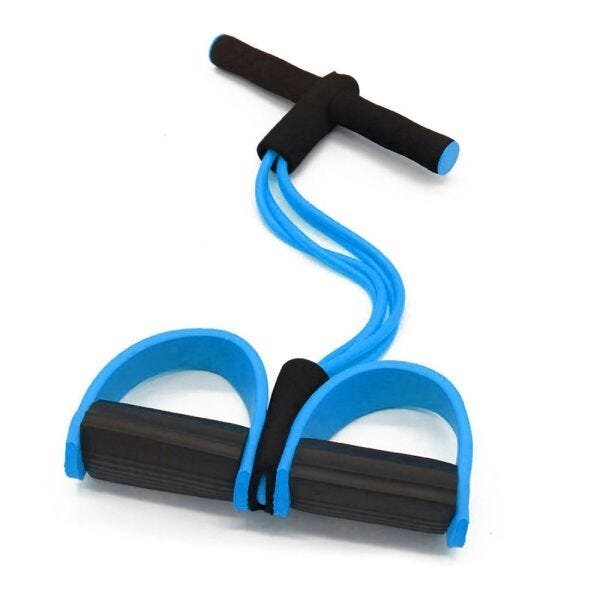 Extensor Elastico para Exercicio Fisico Ginastica Academia Resistência 4 Tubos Azul