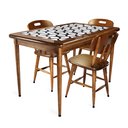 Ver imagem 1 de Mesa retangular com 3 cadeiras para sala de jantar com azulejo - Luar